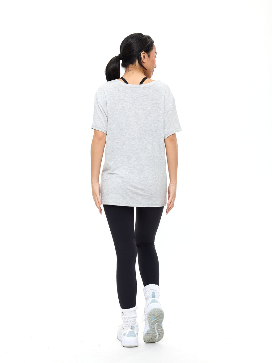 V Neck Pump Cover - Heather Grey