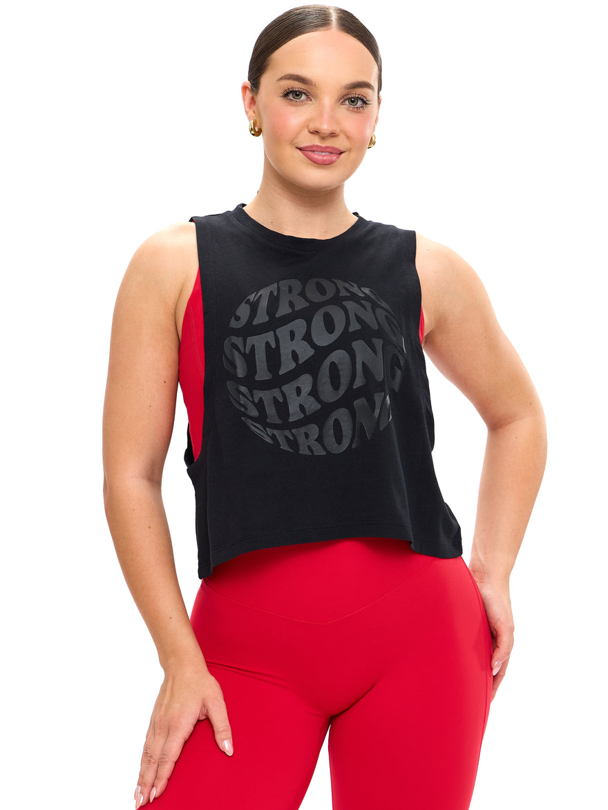 Globe Crop Tank - Black