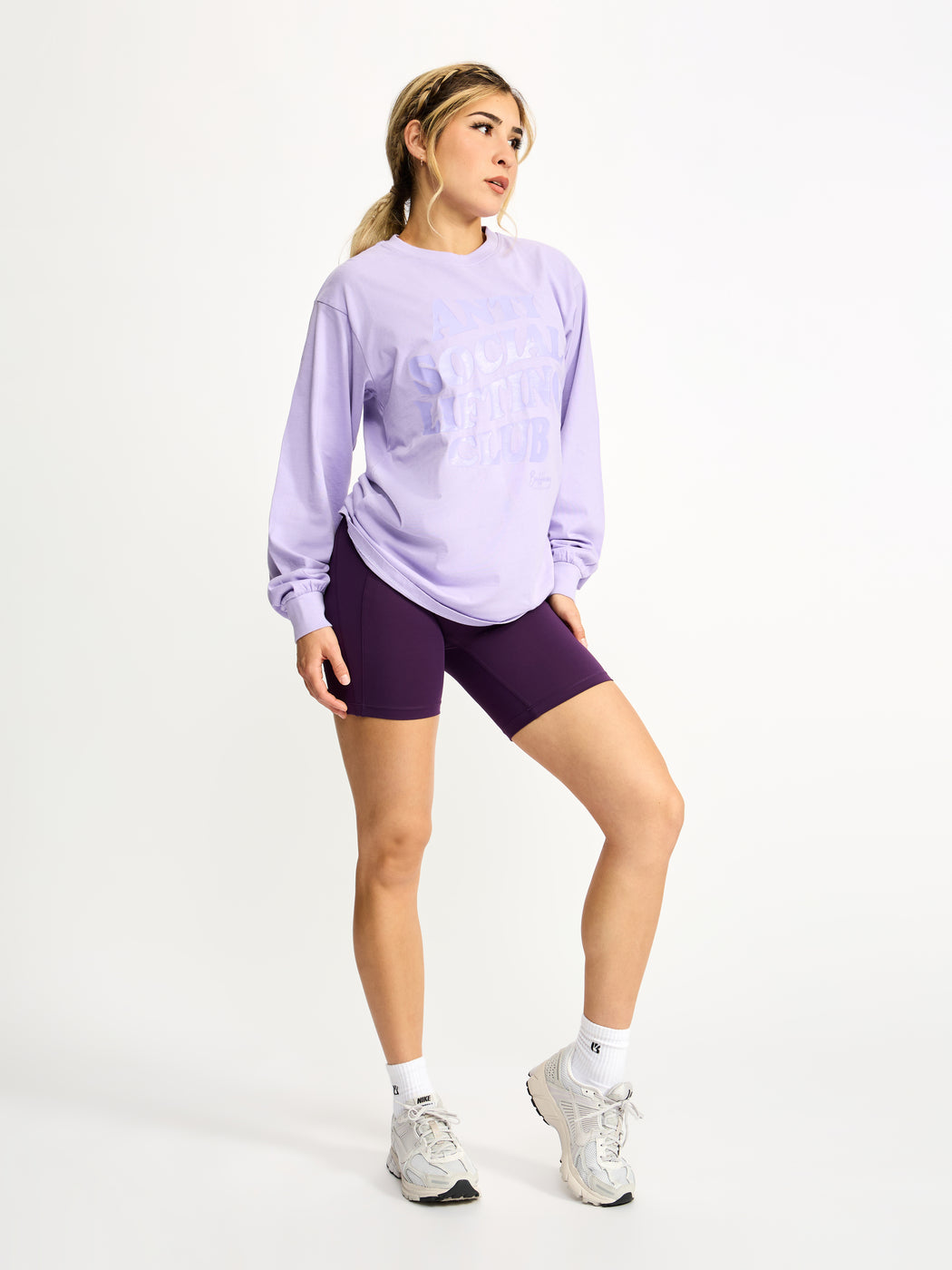 Social LS Tee - Frosted Purple