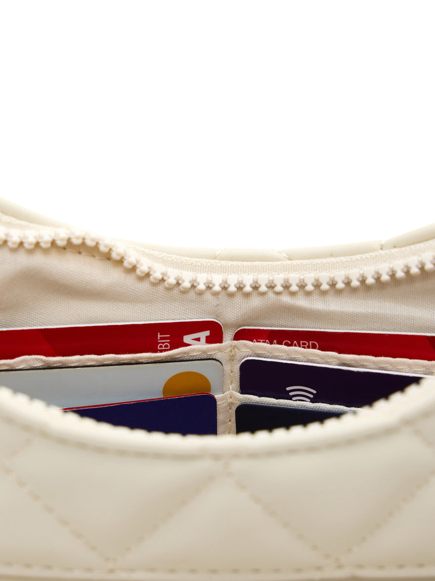 Quilted Crossbody Purse - Bone