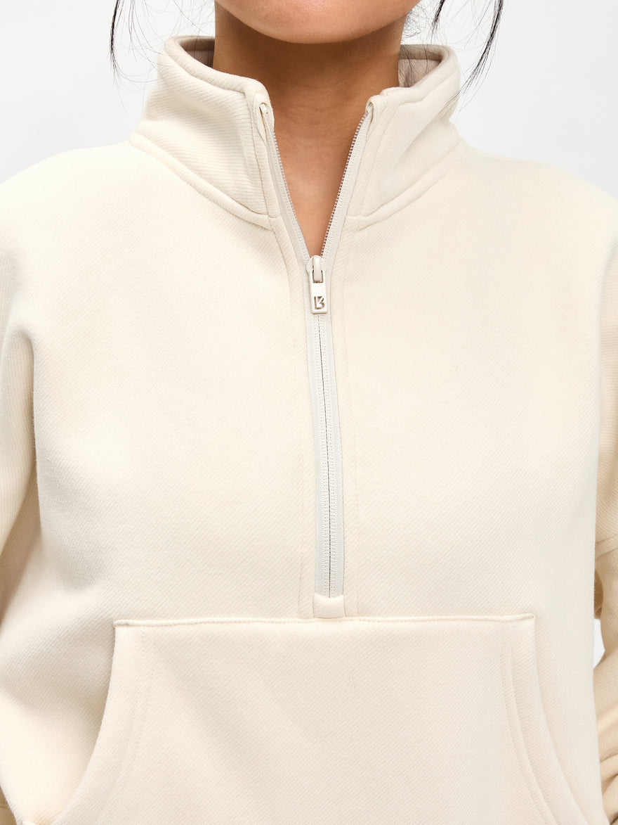 Plush Fleece Quarter Zip Pullover - Oat Milk