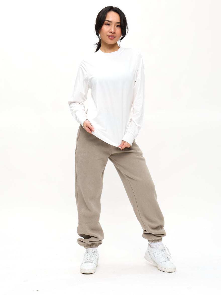 Drape Long Sleeve Tee - White