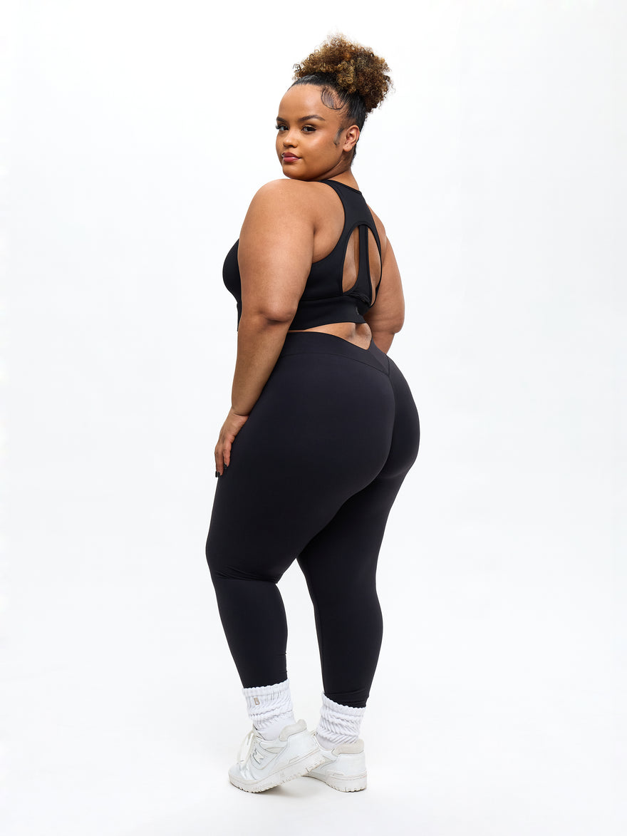 Airbrush Impact Sports Bra - Onyx Black