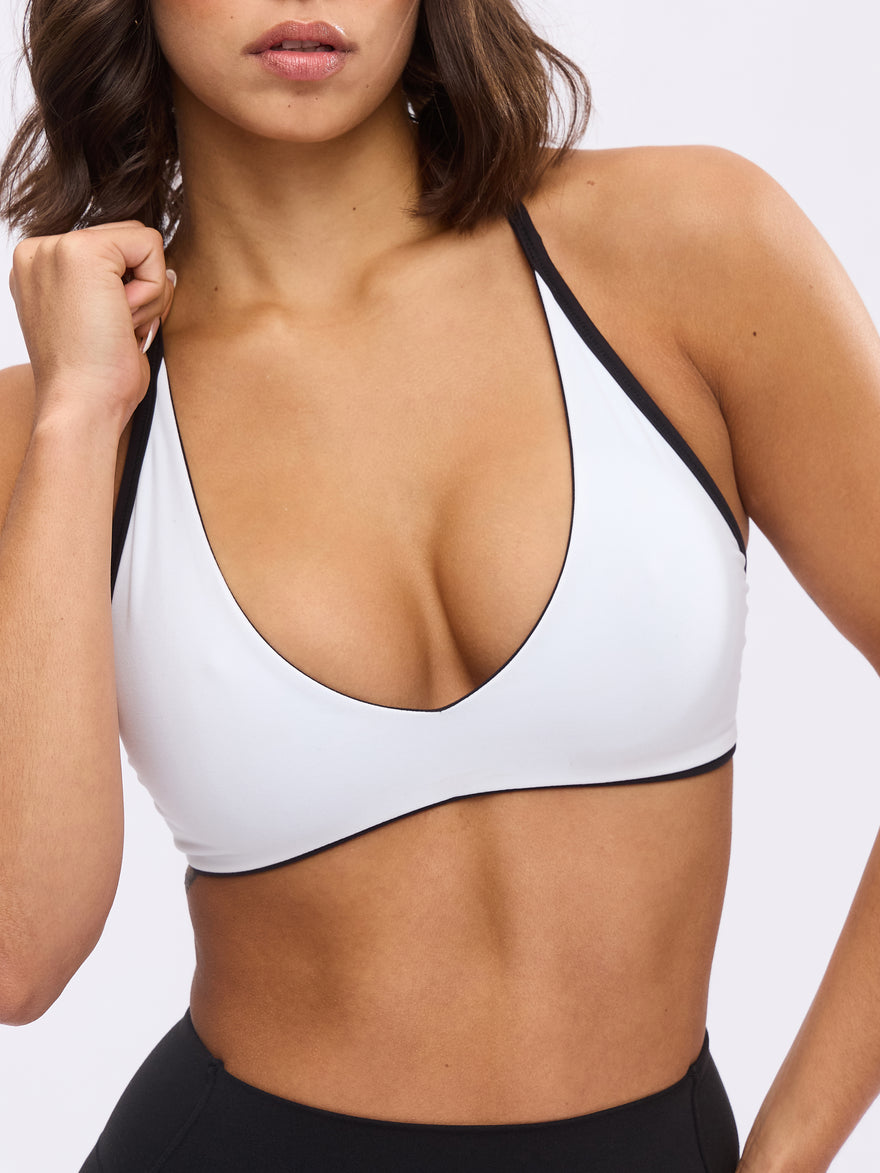 Girlfriend Reversible Sports Bra - Onyx Black and White