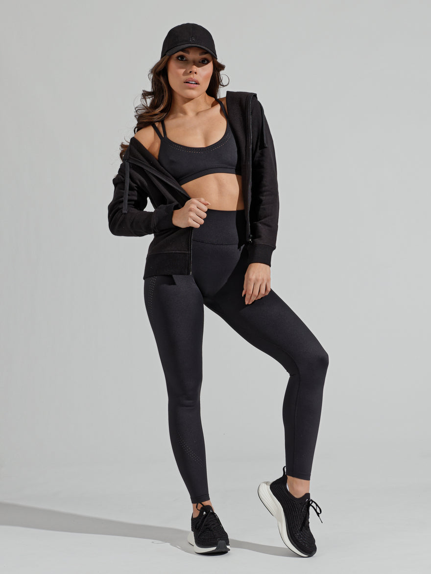 Limitless Laser Cut Sports Bra - Onyx Black