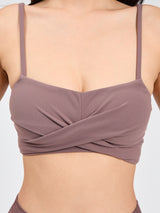 Thumbnail 4 of Ivy Wrap Sports Bra - Mocha Berry, 4 of 7