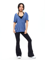 V Neck Pump Cover - Denim Blue