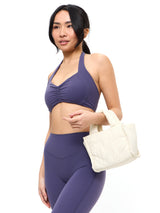 Thumbnail 3 of Poshknit Scrunch Halter Sports Bra - Shadow Berry, 3 of 5