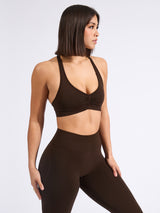 Thumbnail 2 of Halter Seamless Sports Bra - Cold Brew, 2 of 8