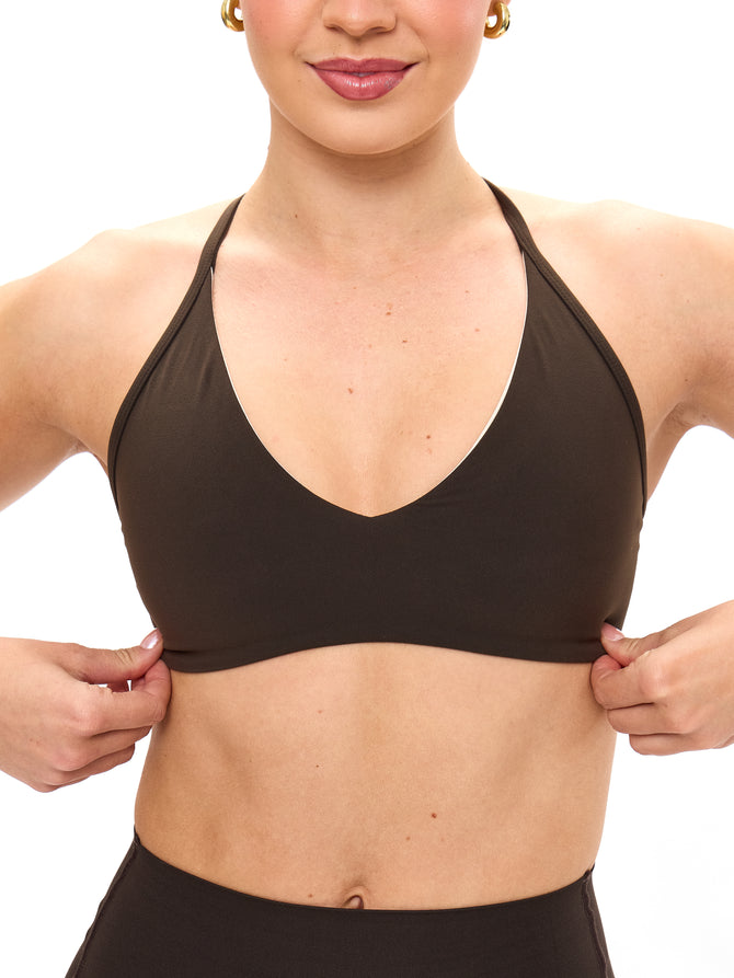 Girlfriend Reversible Sports Bra - Cold Brew and Bone Image 2
