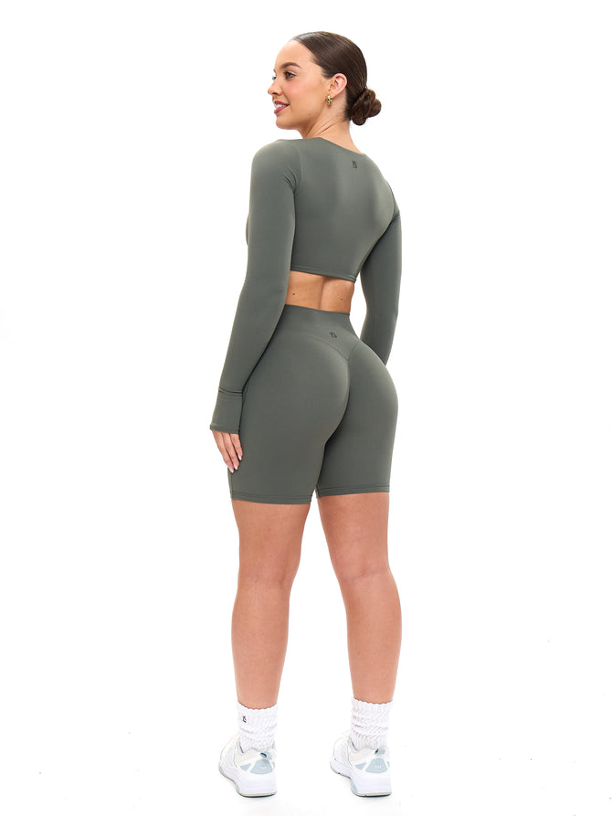 Long Sleeve Curve Crop - Shadow Sage Image 2