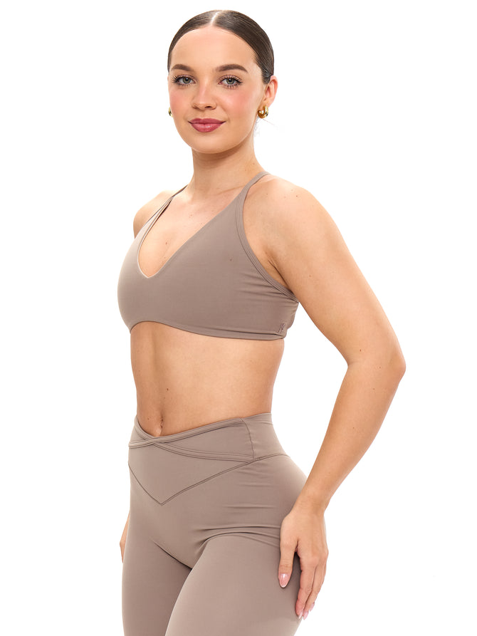 Girlfriend Reversible Sports Bra - Chai Latte and Chamomile Image 2