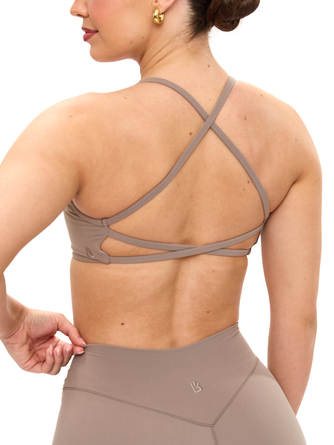 Girlfriend Reversible Sports Bra - Chai Latte and Chamomile Image 3