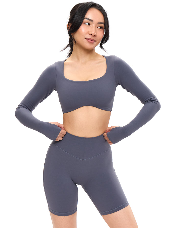Long Sleeve Curve Crop - Blue Steel Image 5