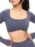 Long Sleeve Curve Crop - Blue Steel Image 0