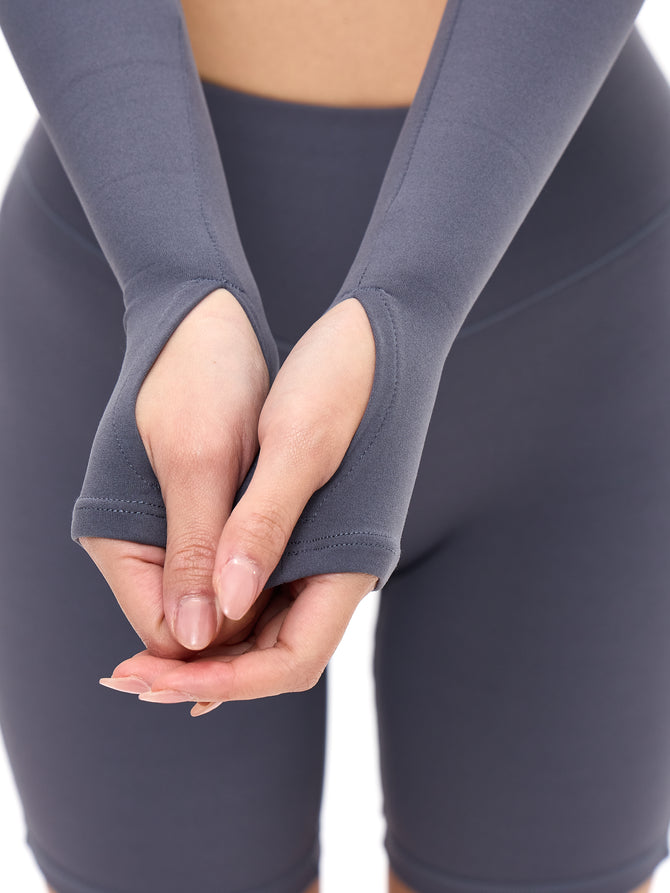 Long Sleeve Curve Crop - Blue Steel Image 4