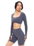 Long Sleeve Curve Crop - Blue Steel Image 1