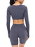Long Sleeve Curve Crop - Blue Steel Image 2