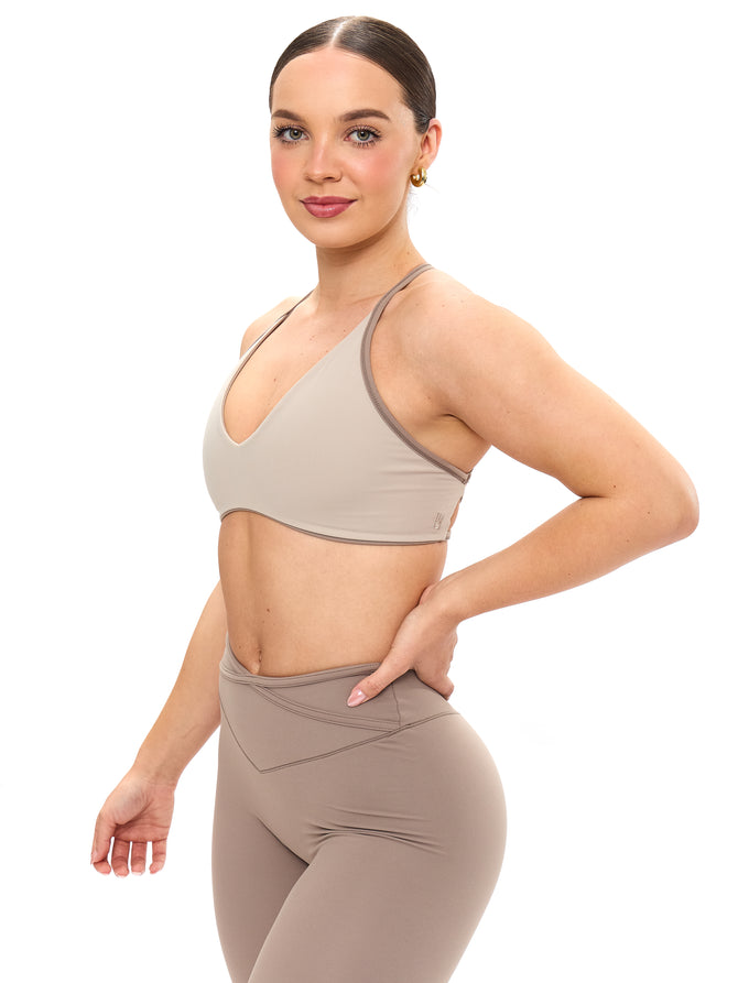 Girlfriend Reversible Sports Bra - Chai Latte and Chamomile Image 6