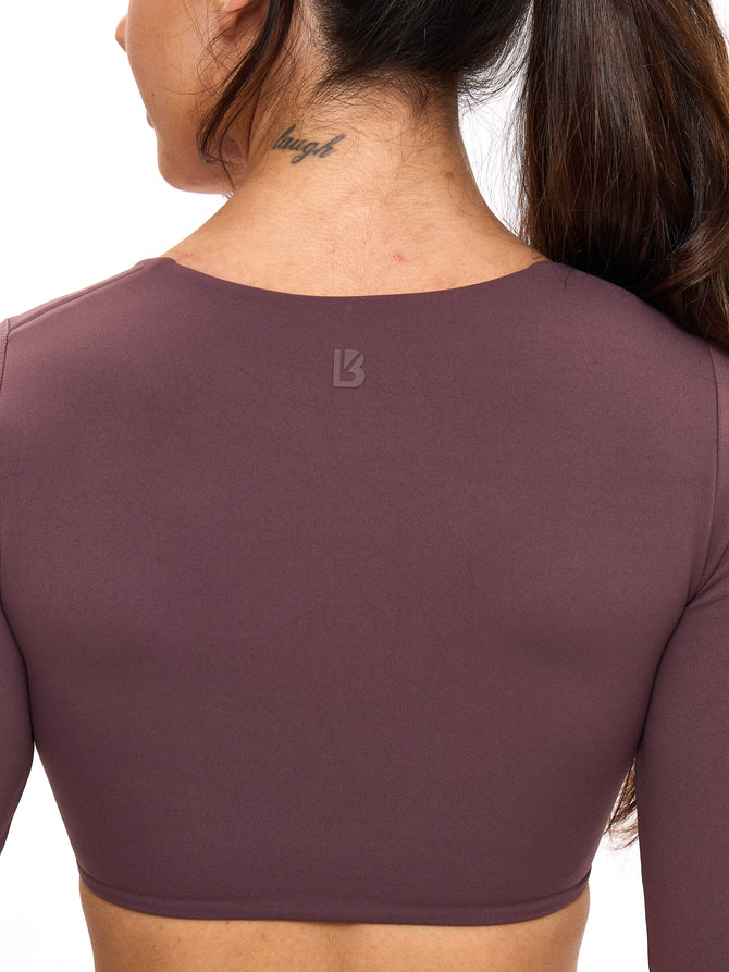 Long Sleeve Curve Crop - Smoked Cherry Image 4