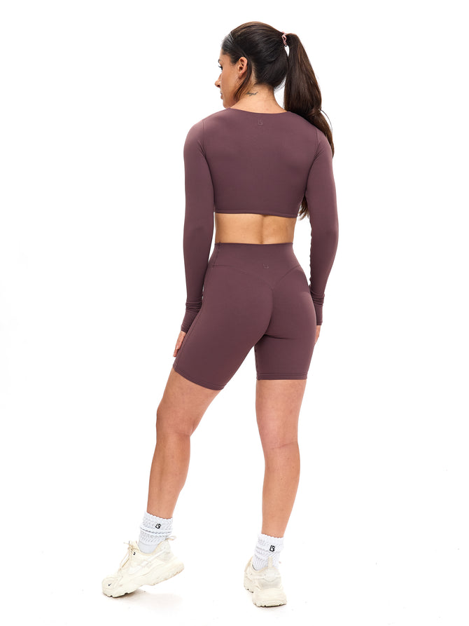 Long Sleeve Curve Crop - Smoked Cherry Image 3