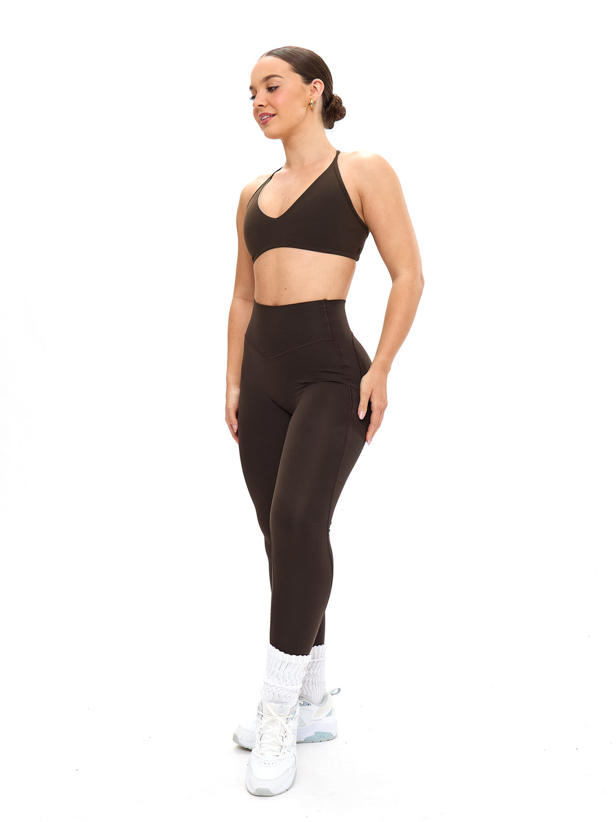 Girlfriend Reversible Sports Bra - Cold Brew and Bone