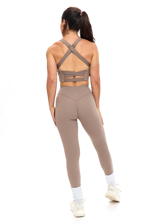 Candy Wrap Sports Bra - Chai Latte Image 4