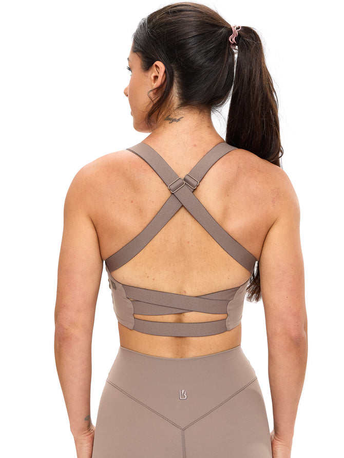 Candy Wrap Sports Bra - Chai Latte Image 3