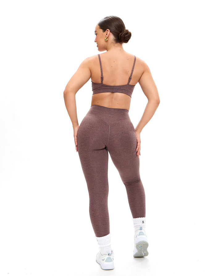 Dream Heathered Legging - Mocha Berry Image 3