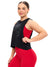 Globe Crop Tank - Black Image 2