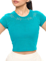 Thumbnail 1 of Vida Baby Tee - Teal, 1 of 7