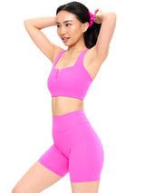 Thumbnail 3 of Nubre Notch Sports Bra - Candy Crush Pink, 3 of 6