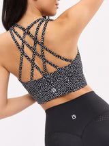 Thumbnail 2 of Revolution Sports Bra - Onyx Black Bossy Print, 2 of 9