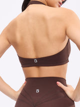 Thumbnail 2 of Revolution Halter Sports Bra - Journey Dark Brown, 2 of 6