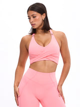 Thumbnail 1 of Candy Wrap Sports Bra - Guava, 1 of 6