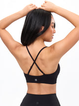 Thumbnail 3 of Plunge Seamless Sports Bra - Black, 3 of 4