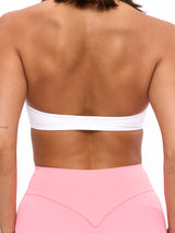 Thumbnail 3 of Twisted Halter Sports Bra - White, 3 of 5