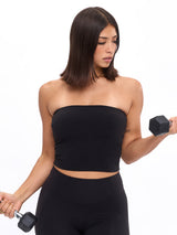 Thumbnail 4 of Butter Bandeau Crop - Onyx Black, 4 of 6