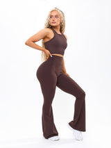 Thumbnail 4 of Ribbed Seamless Tank - Journey Dark Brown, 4 of 6