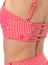Ivy Wrap Sports Bra - Red Gingham