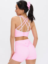Geo Sports Bra - Pink Gingham
