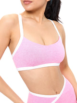 Thumbnail 1 of Dream Heather Contrast Sports Bra - Pink Sugar, 1 of 5