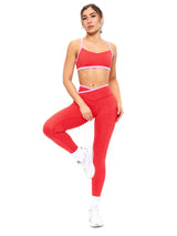 Dream Heather Contrast Legging - Salsa Red