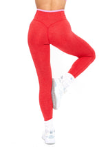 Dream Heather Contrast Legging - Salsa Red
