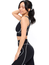 Airbrush Hourglass Sports Bra - Onyx Black