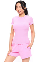 Nimbus Rib Tee - Pink Sugar