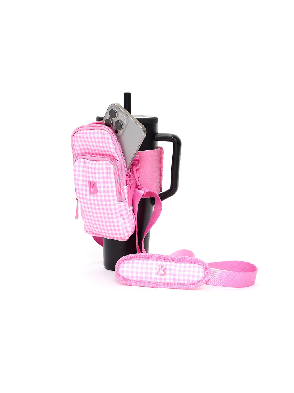 Water Bottle Sleeve - Pink Gingham