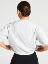 Thumbnail 6 of Rep Crop Tee - Heather Grey, 6 of 7