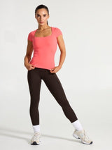 Butter Short Sleeve Hip Top - Tequila Sunrise