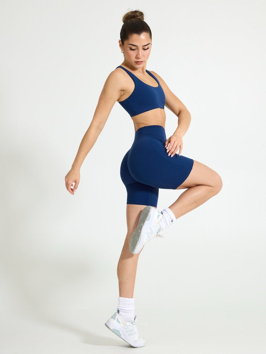 Double Dip Butter Sports Bra - Indigo Shadow
